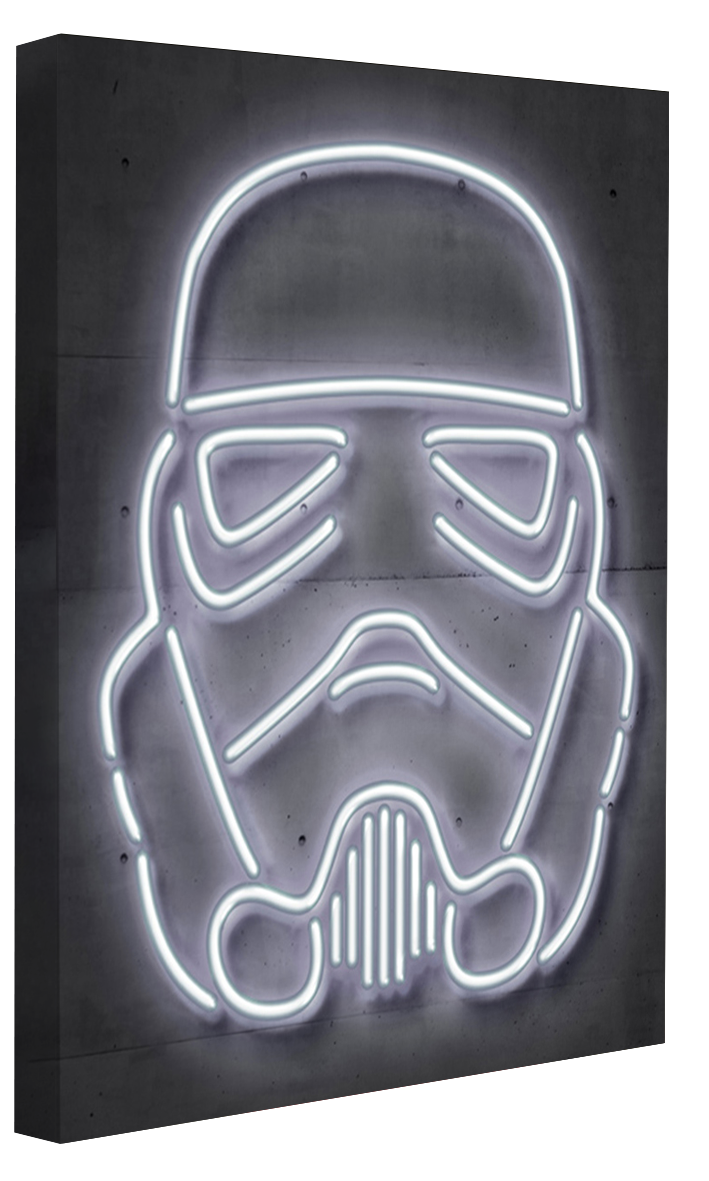 Stormtrooper-alt, neon-art, print-Canvas Print - 20 mm Frame-50 x 75 cm-BLUE SHAKER
