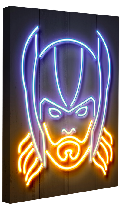 Thor-neon-art, print-Canvas Print - 20 mm Frame-50 x 75 cm-BLUE SHAKER