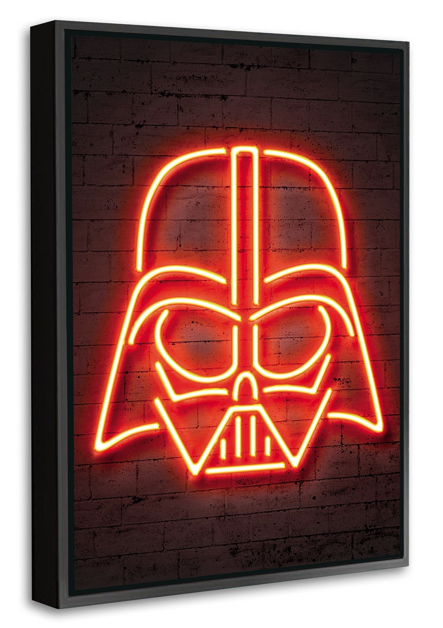 Vader-neon-art, print-Canvas Print with Box Frame-40 x 60 cm-BLUE SHAKER