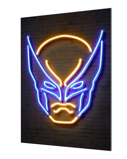 Wolverine-neon-art, print-Alu Dibond 3mm-40 x 60 cm-BLUE SHAKER