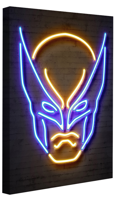 Wolverine-neon-art, print-Canvas Print - 20 mm Frame-50 x 75 cm-BLUE SHAKER