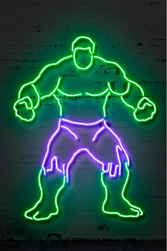 Hulk-neon-art, print-Print-30 x 40 cm-BLUE SHAKER