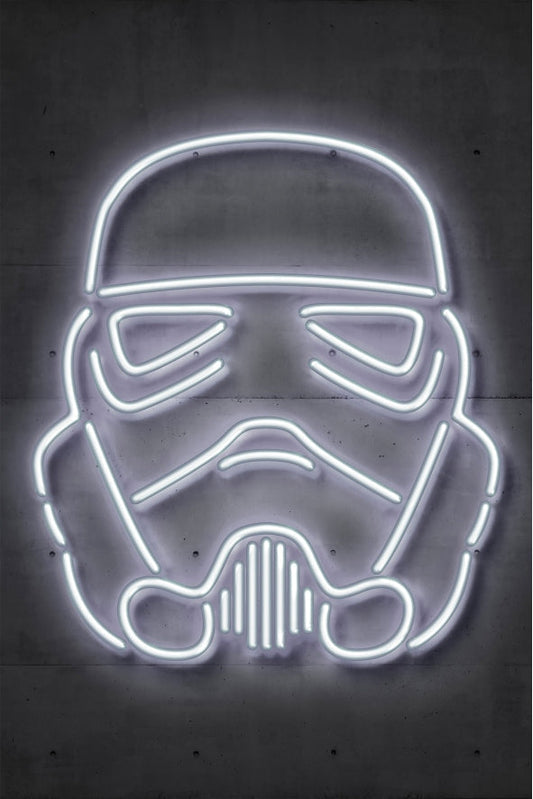 Stormtrooper-alt, neon-art, print-Print-30 x 40 cm-BLUE SHAKER