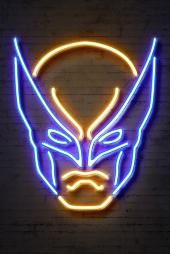 Wolverine-neon-art, print-Print-30 x 40 cm-BLUE SHAKER