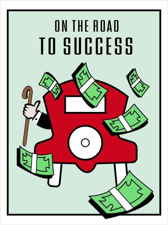 on the road to success-monopoly, print-Print-30 x 40 cm-BLUE SHAKER