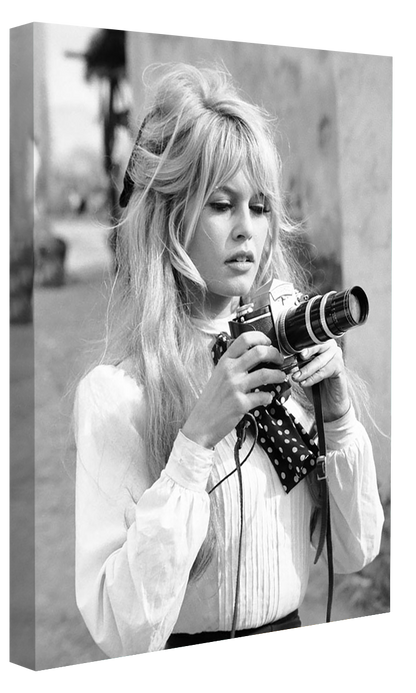 Brigitte Bardot Photographer-bw-portrait, print-Canvas Print - 20 mm Frame-50 x 75 cm-BLUE SHAKER