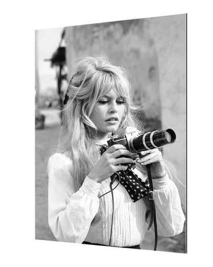 Brigitte Bardot Photographer-bw-portrait, print-Alu Dibond 3mm-40 x 60 cm-BLUE SHAKER