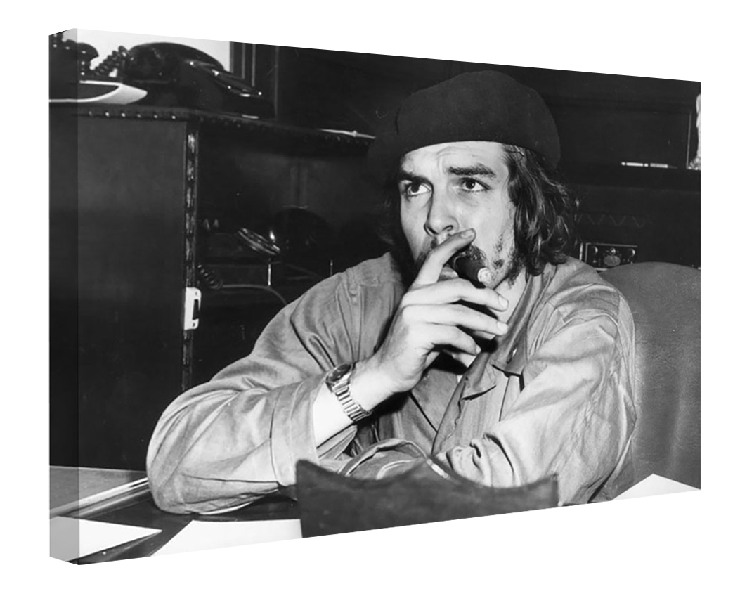 Che Guevara-bw-portrait, print-Canvas Print - 20 mm Frame-50 x 75 cm-BLUE SHAKER