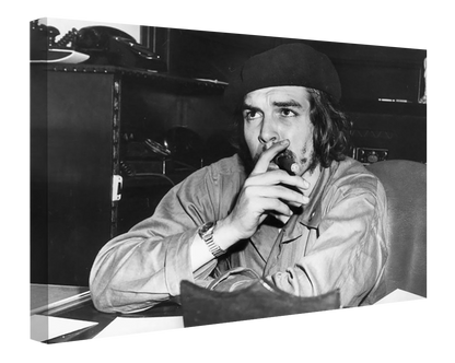 Che Guevara-bw-portrait, print-Canvas Print - 20 mm Frame-50 x 75 cm-BLUE SHAKER