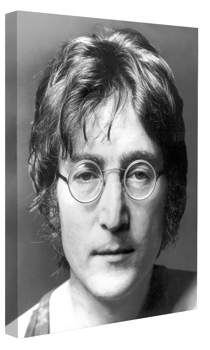 John Lennon-bw-portrait, print-Canvas Print - 20 mm Frame-50 x 75 cm-BLUE SHAKER