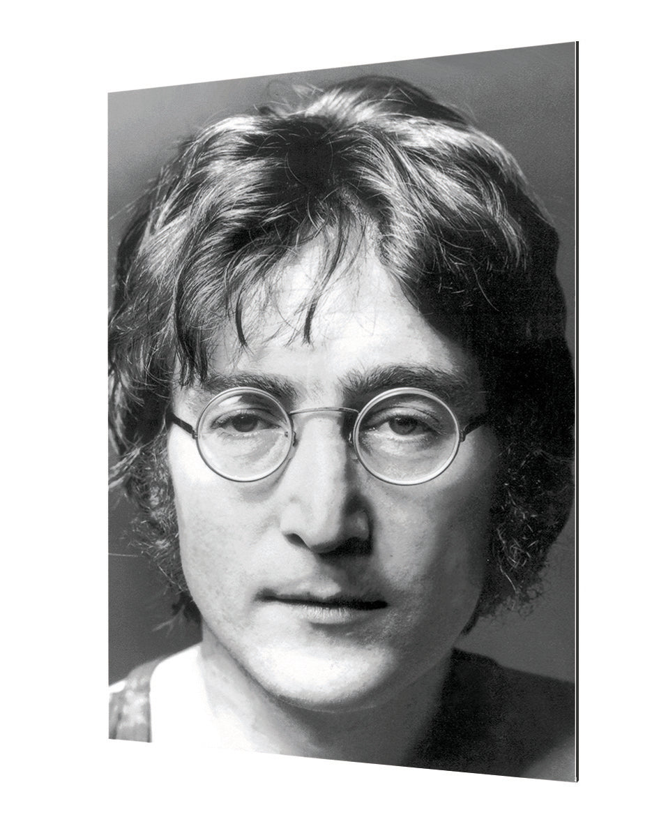 John Lennon-bw-portrait, print-Alu Dibond 3mm-40 x 60 cm-BLUE SHAKER