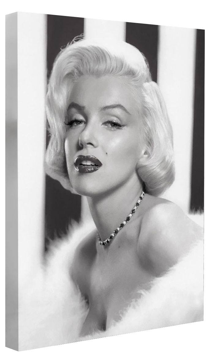 Marilyn Monroe – Beauty-bw-portrait, print-Canvas Print - 20 mm Frame-50 x 75 cm-BLUE SHAKER