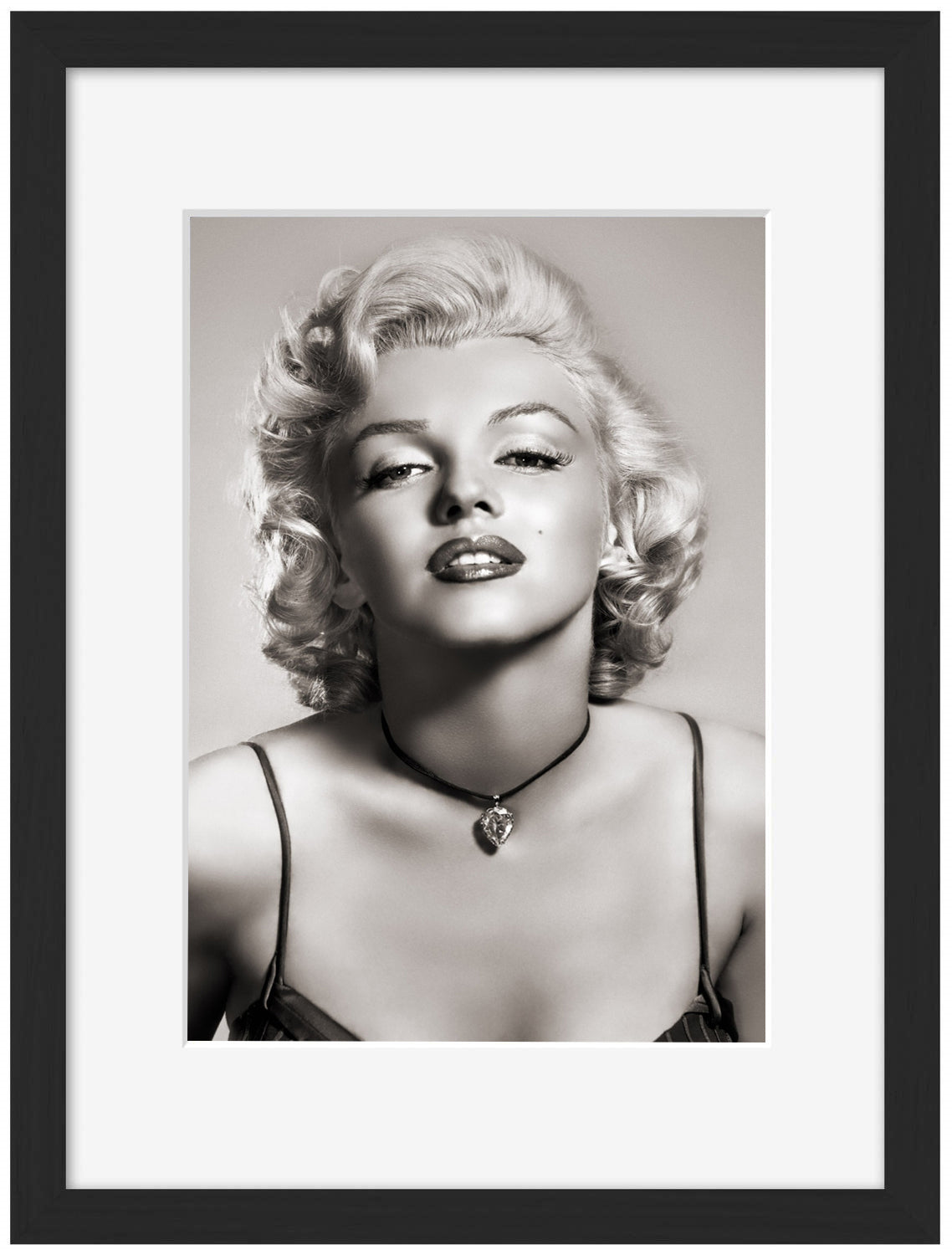 Marilyn Monroe Portrait-bw-portrait, print-Framed Print-30 x 40 cm-BLUE SHAKER
