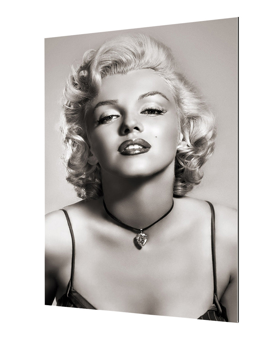 Marilyn Monroe Portrait-bw-portrait, print-Alu Dibond 3mm-40 x 60 cm-BLUE SHAKER