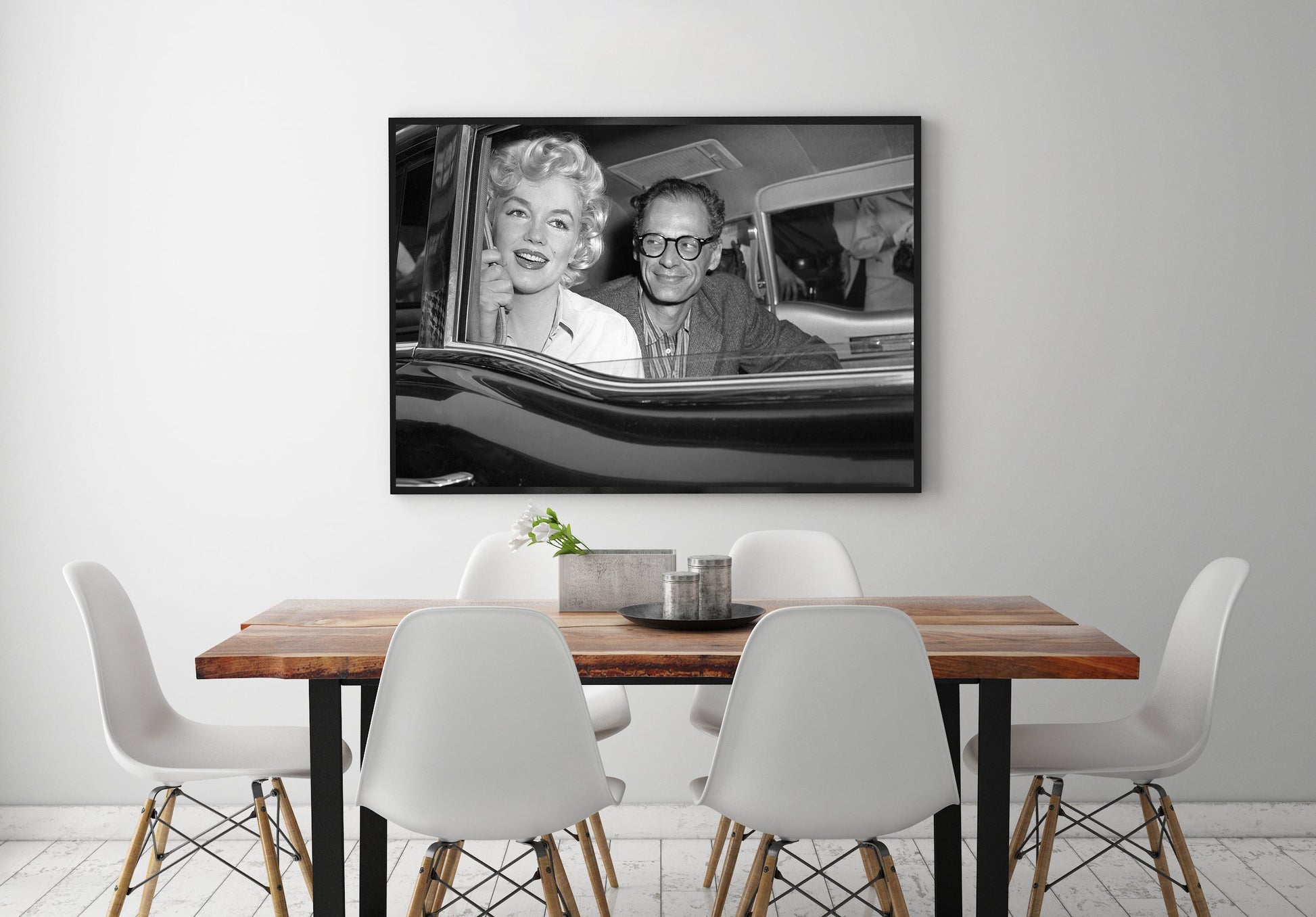 Marilyn Monroe & Arthur Miller-bw-portrait, print-BLUE SHAKER