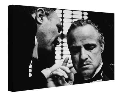 Marlon Brando - Godfather-bw-portrait, print-Canvas Print - 20 mm Frame-50 x 75 cm-BLUE SHAKER