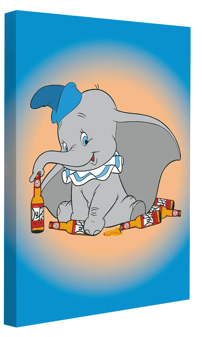 Dumbo DuffBeer-cartoons, print-Canvas Print - 20 mm Frame-50 x 75 cm-BLUE SHAKER