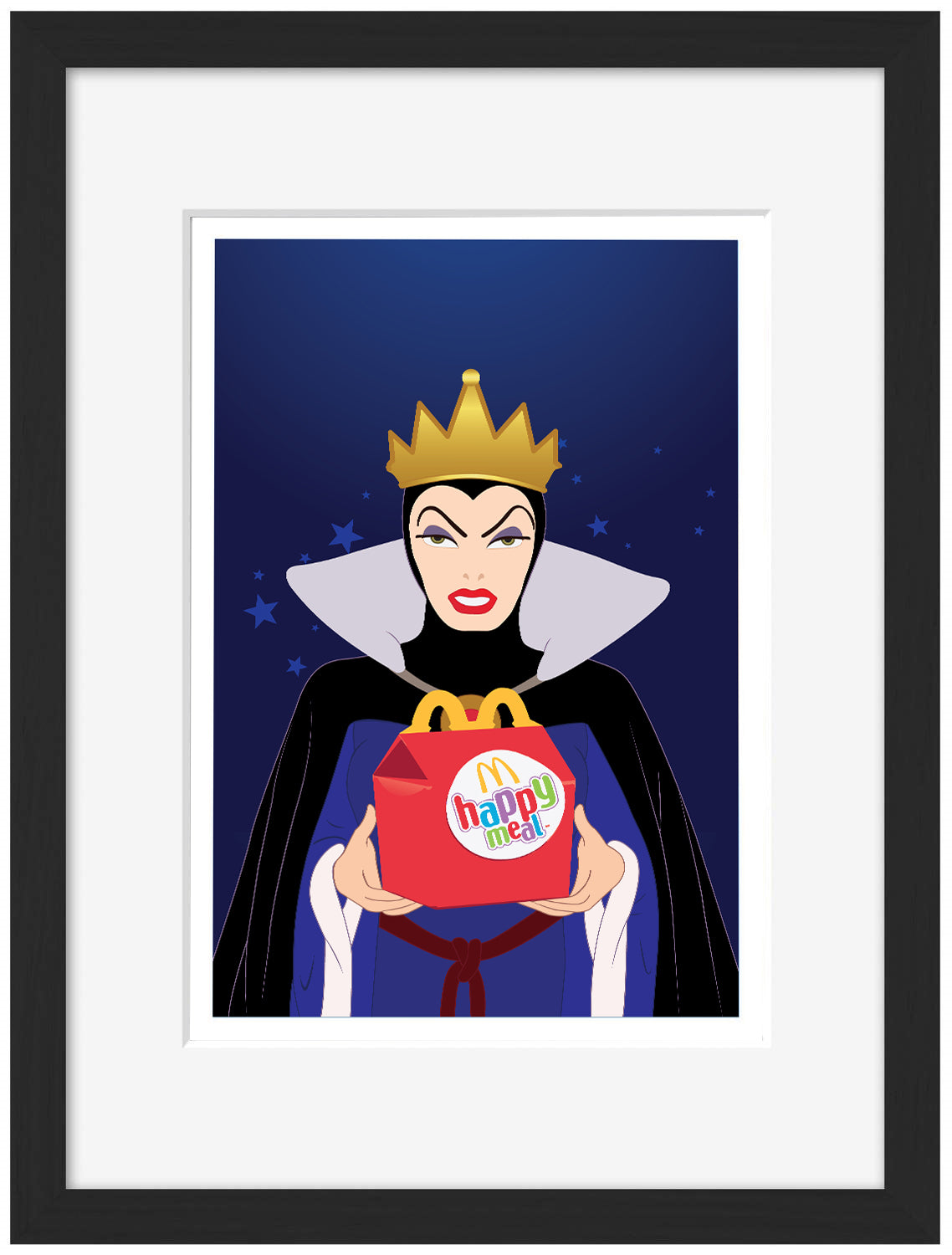 Evil Queen-cartoons, print-Framed Print-30 x 40 cm-BLUE SHAKER