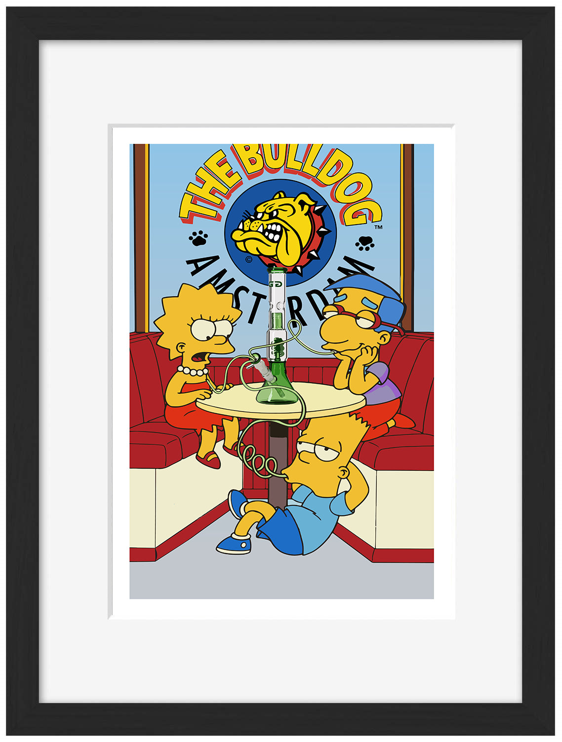 Simpson Bang-cartoons, print-Framed Print-30 x 40 cm-BLUE SHAKER