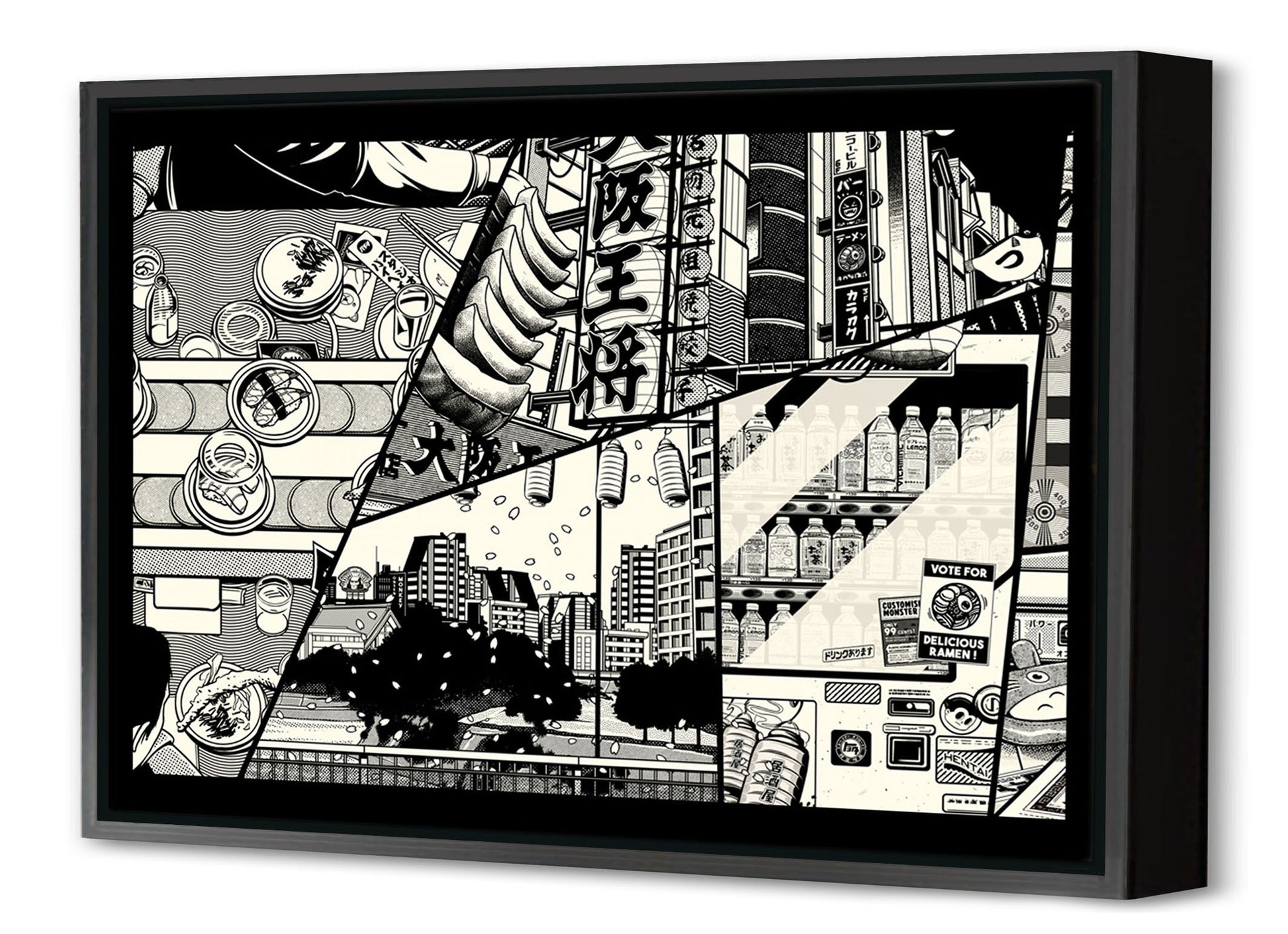 Manga-paiheme-studio, print-Canvas Print with Box Frame-40 x 60 cm-BLUE SHAKER
