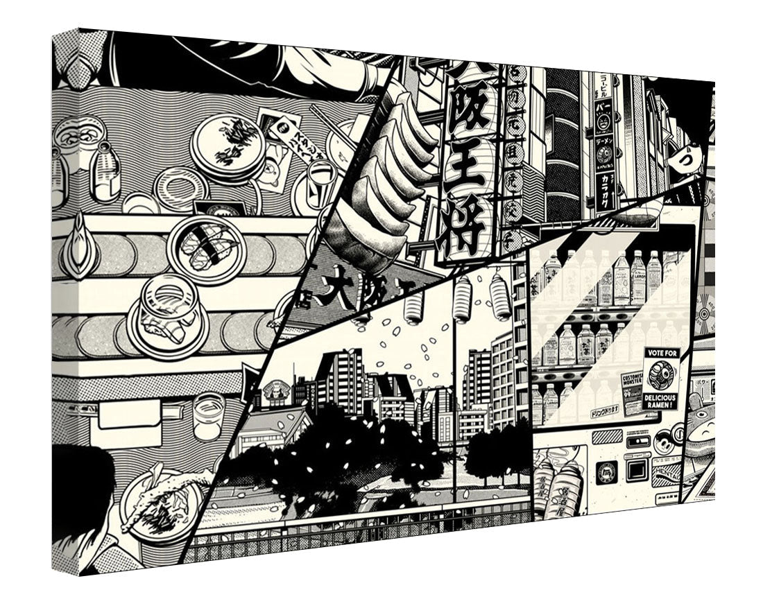 Manga-paiheme-studio, print-Canvas Print - 20 mm Frame-50 x 75 cm-BLUE SHAKER