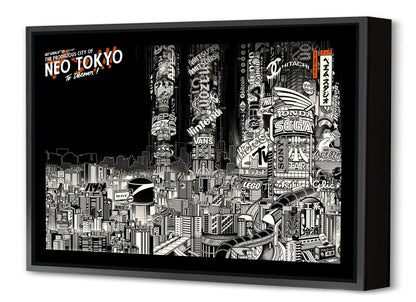 Neo Tokyo-paiheme-studio, print-Canvas Print with Box Frame-40 x 60 cm-BLUE SHAKER