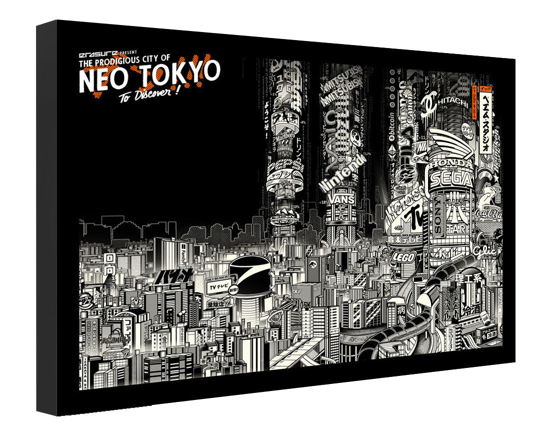 Neo Tokyo-paiheme-studio, print-Canvas Print - 20 mm Frame-50 x 75 cm-BLUE SHAKER