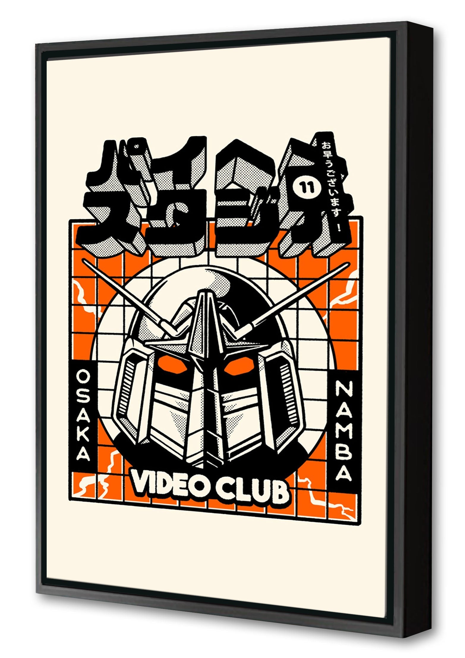 Video Club-paiheme-studio, print-Canvas Print with Box Frame-40 x 60 cm-BLUE SHAKER