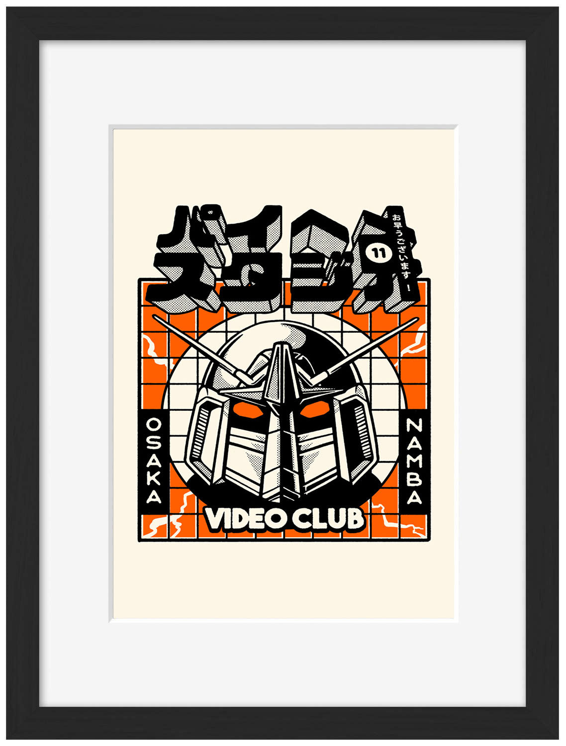 Video Club-paiheme-studio, print-Framed Print-30 x 40 cm-BLUE SHAKER