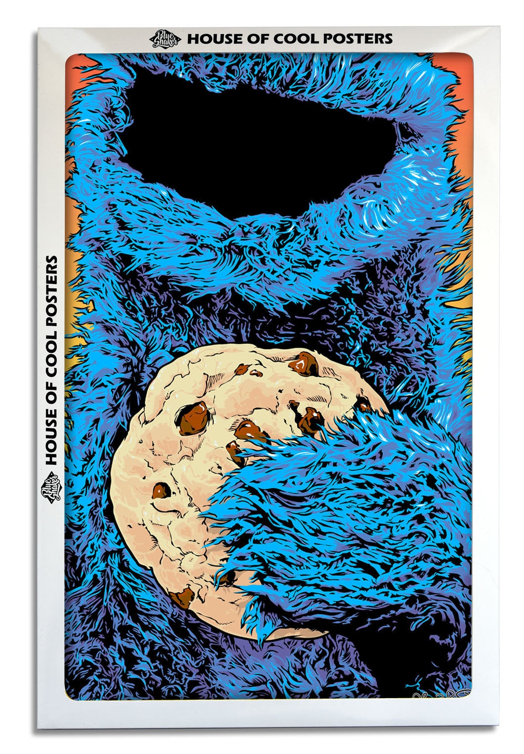 Cookie Monster-joshua-budich, print-BLUE SHAKER