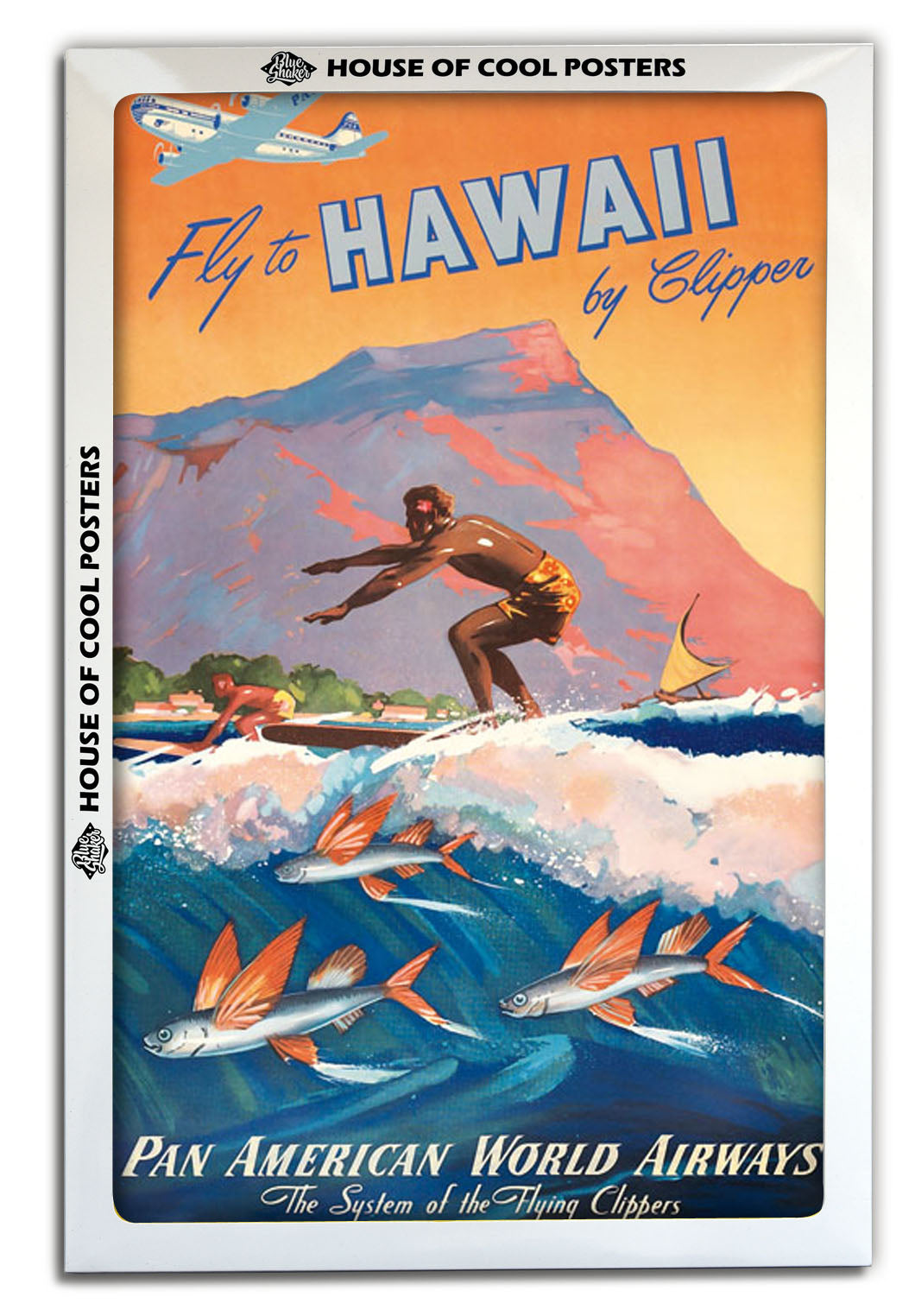 Hawai-airlines, print-BLUE SHAKER