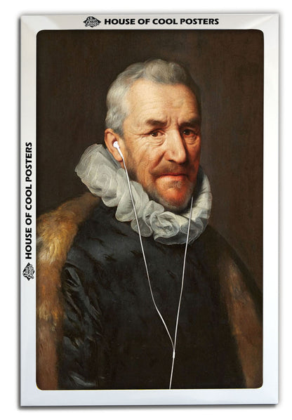 Headphones #2-historical, print-BLUE SHAKER