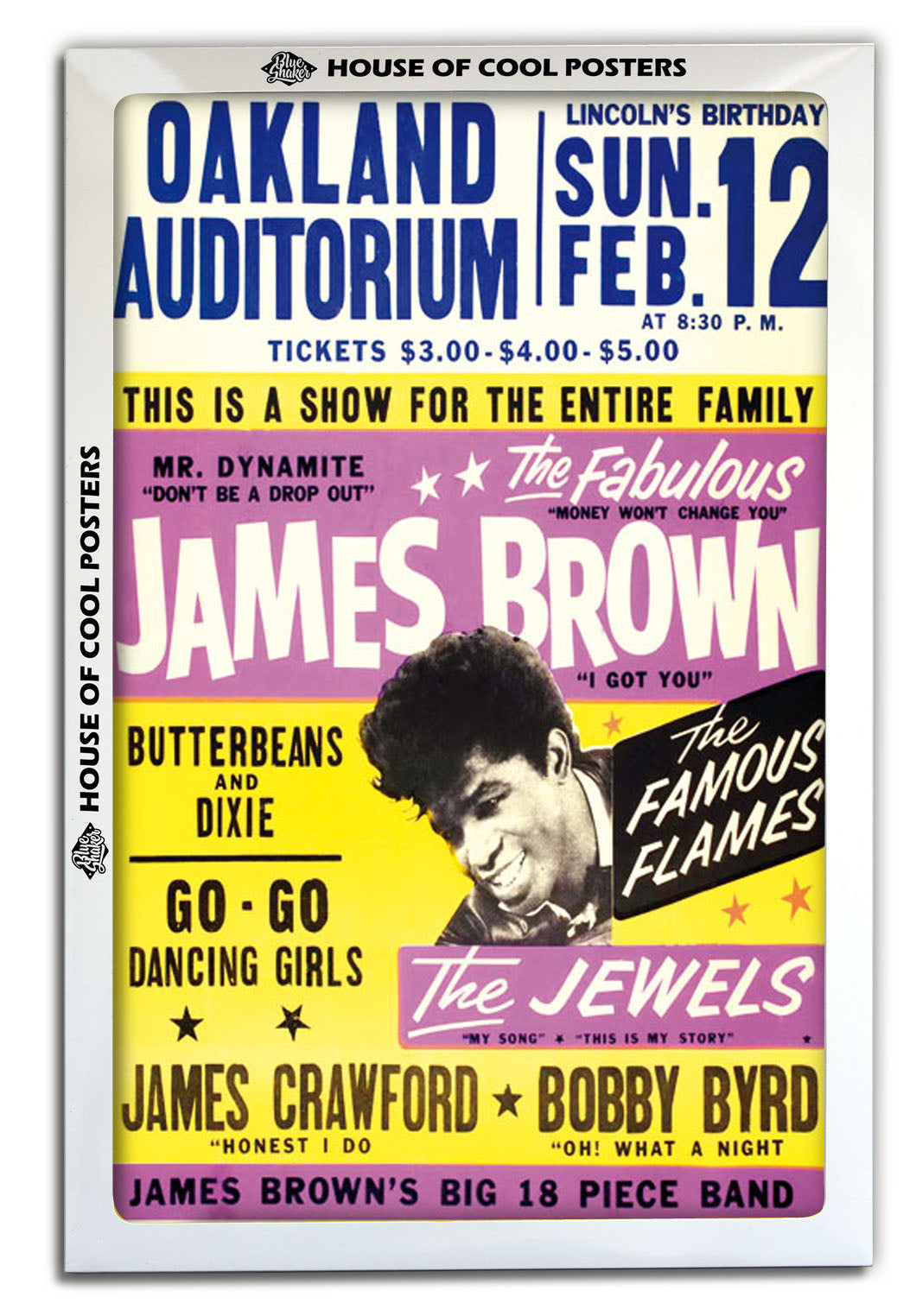 James Brown Oakland Auditorium-concerts, print-BLUE SHAKER