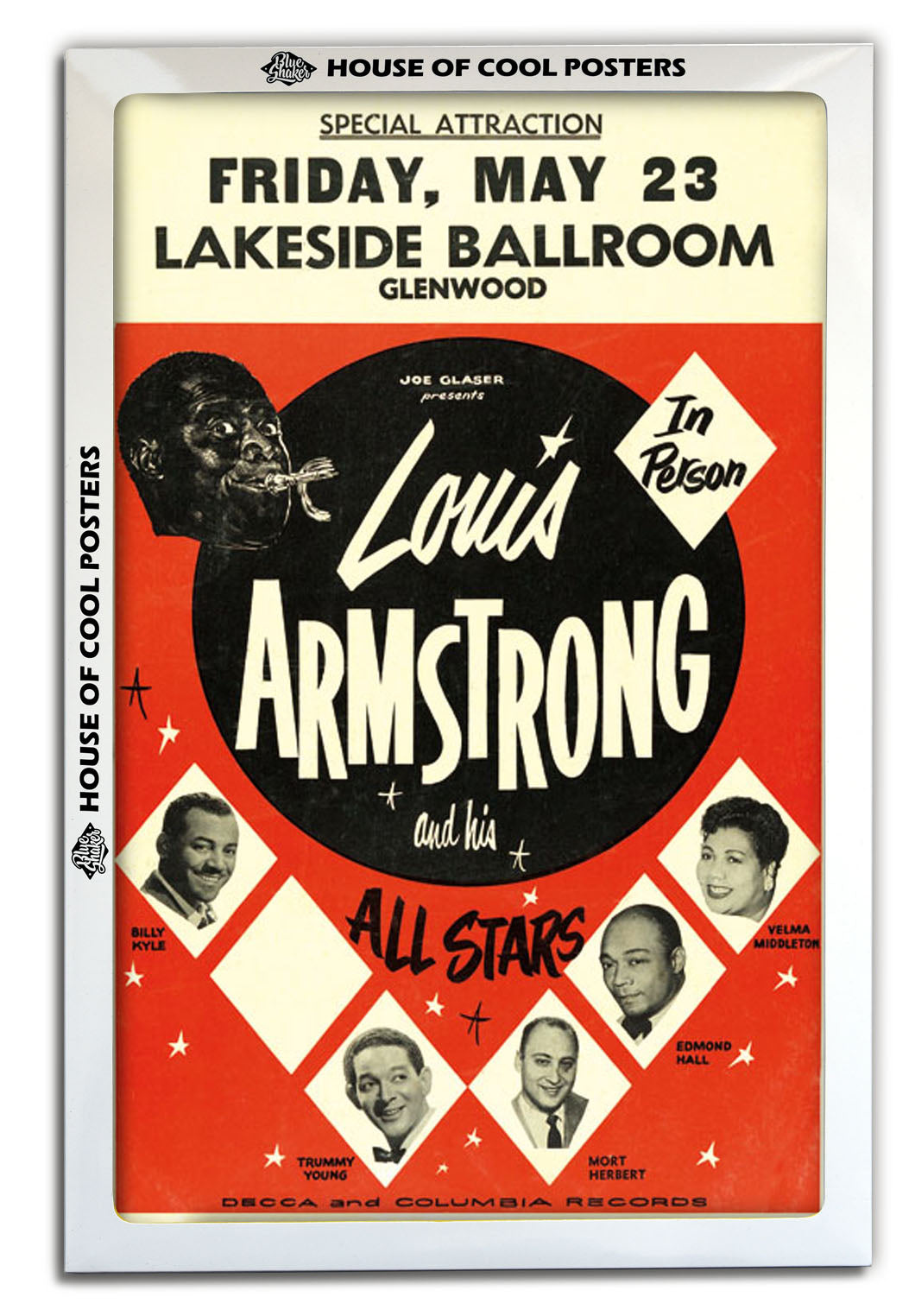 Louis Armstrong-concerts, print-BLUE SHAKER