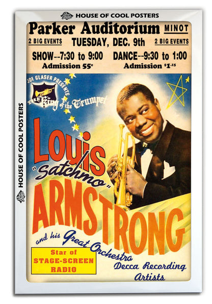 Louis Armstrong Parker Auditorium-concerts, print-BLUE SHAKER