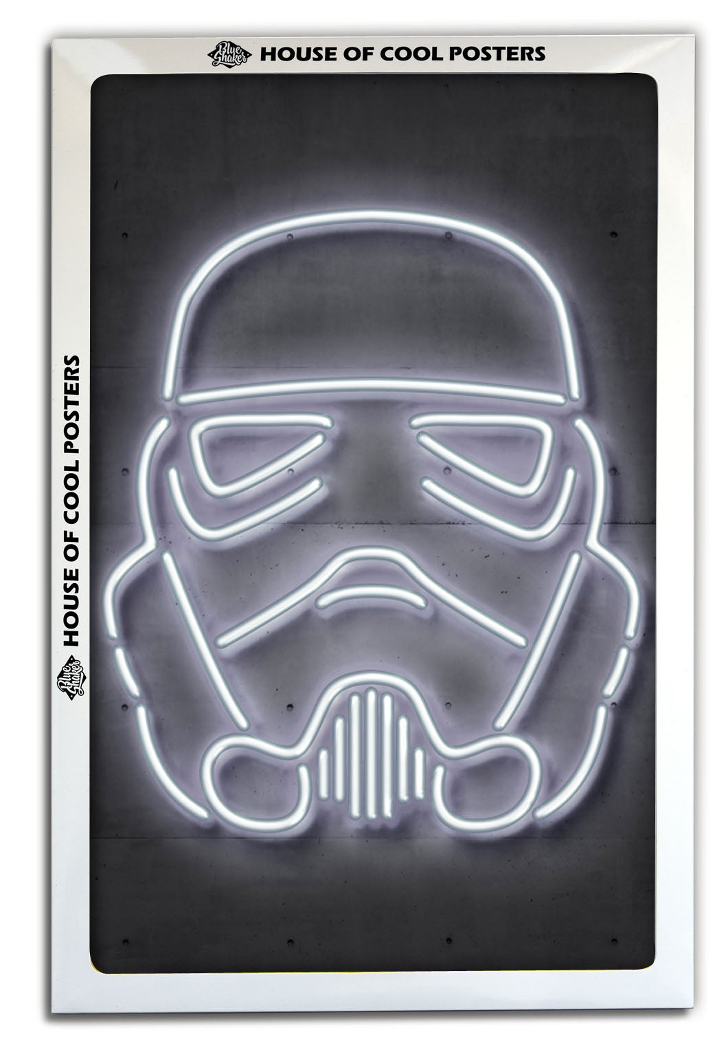 Stormtrooper-alt, neon-art, print-BLUE SHAKER