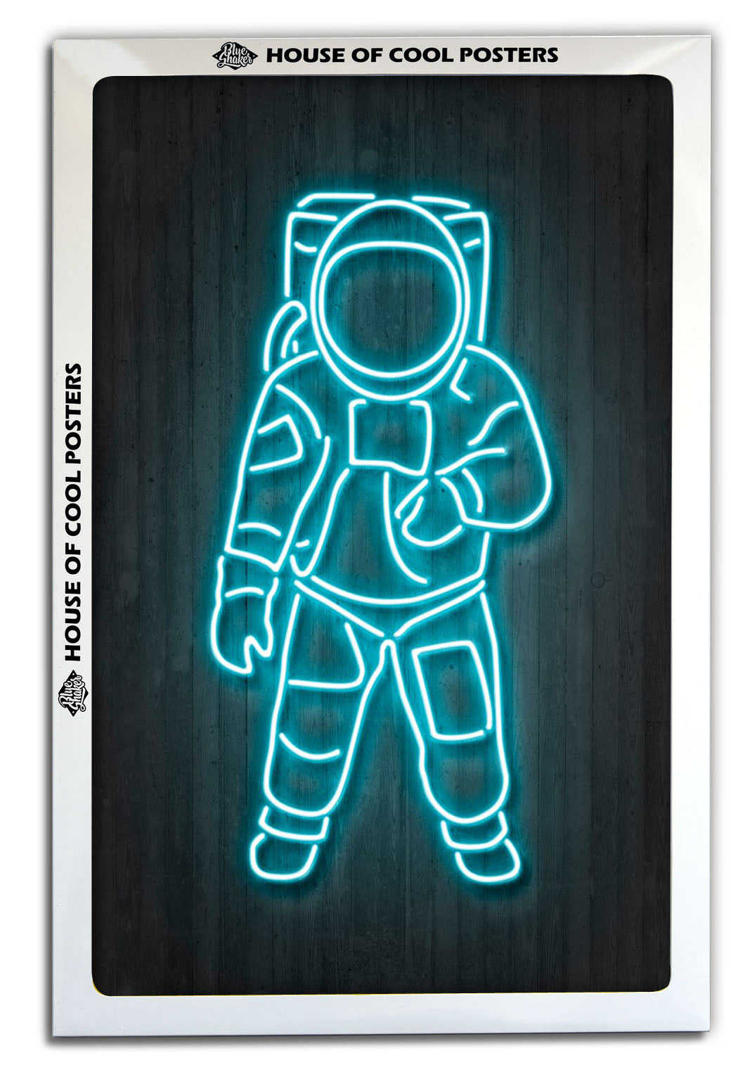 Astronaut-neon-art, print-BLUE SHAKER
