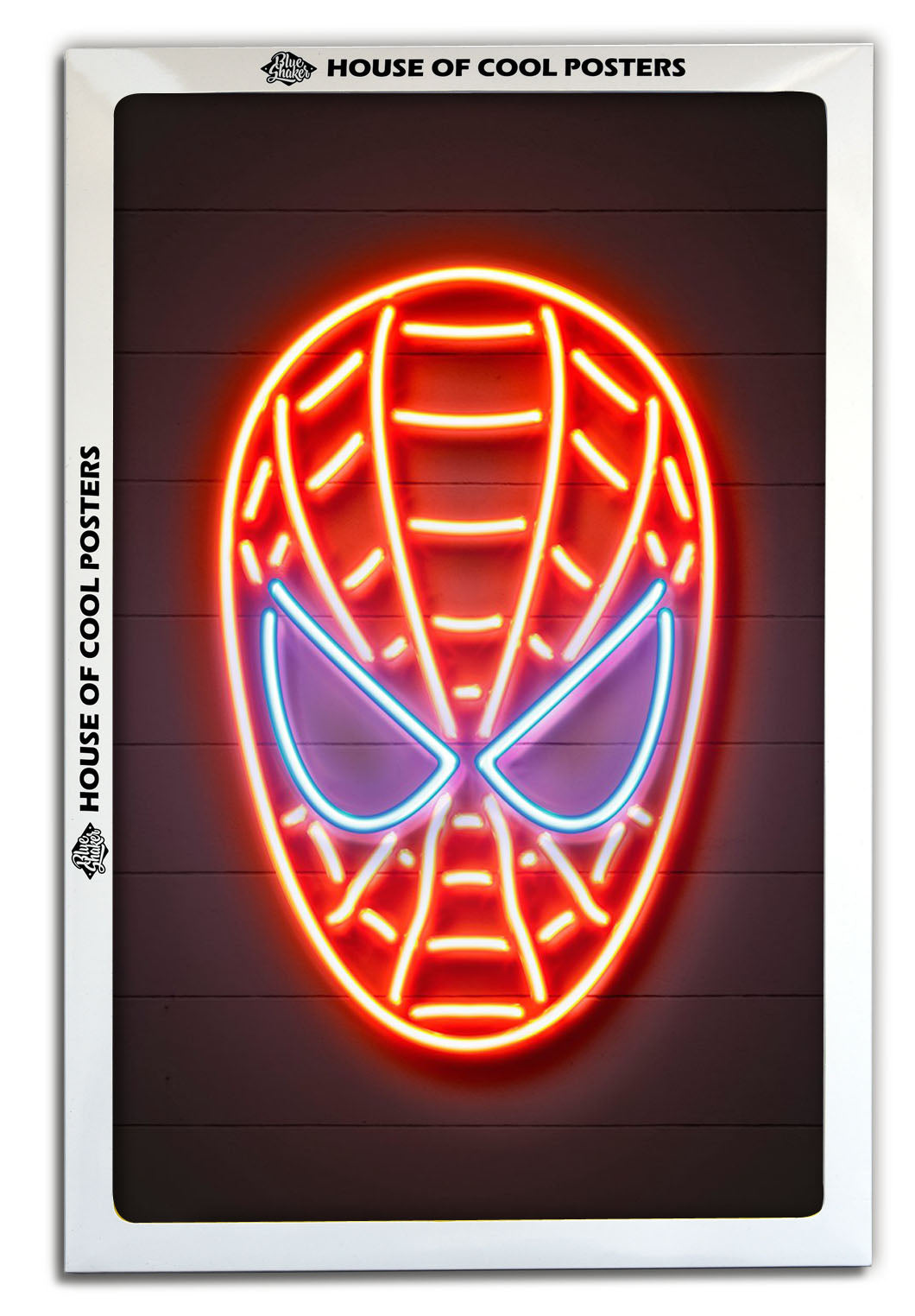 Spiderman-neon-art, print-BLUE SHAKER