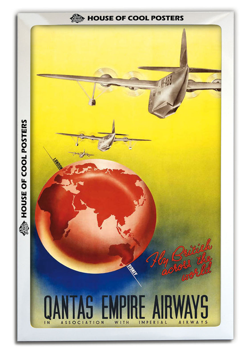 Qantas Empire Airways - Blue Shaker - Poster Affiche -