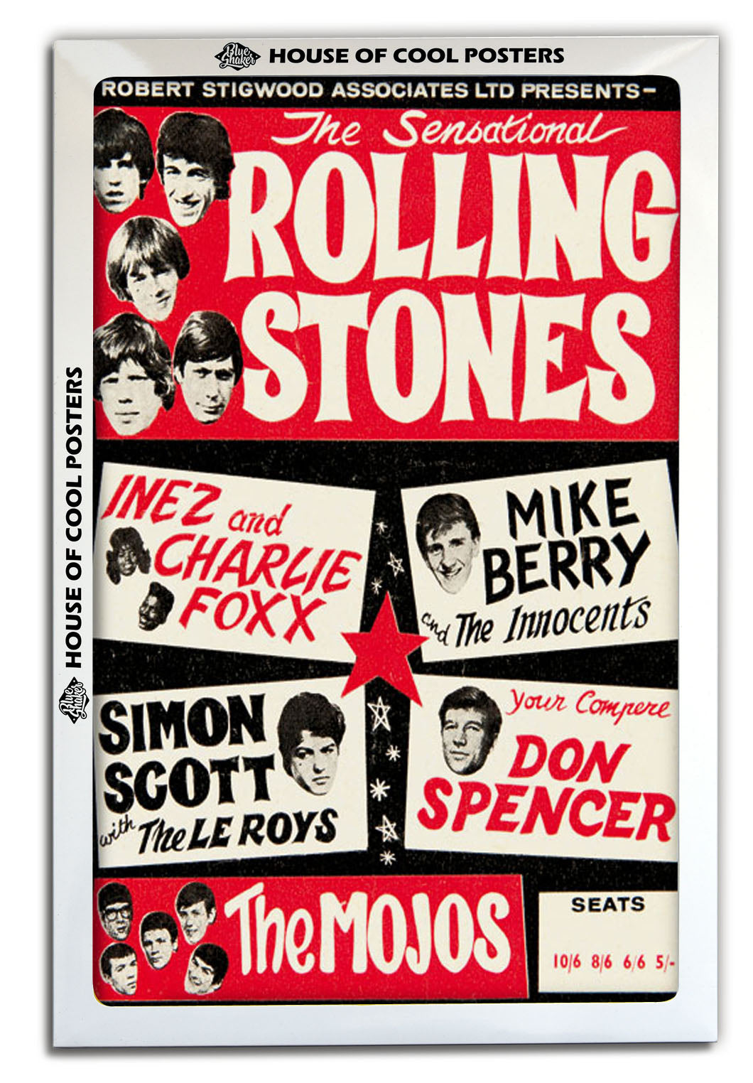 Rolling Stones-concerts, print-BLUE SHAKER