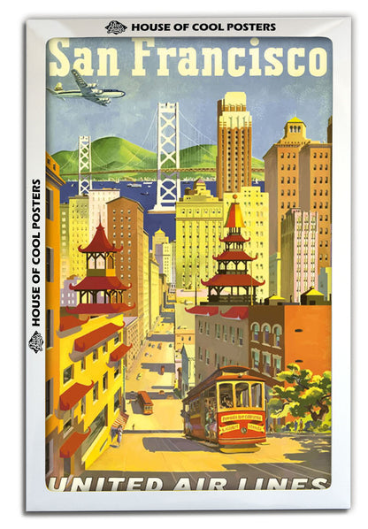 San Francisco United Airlines-airlines, print-BLUE SHAKER