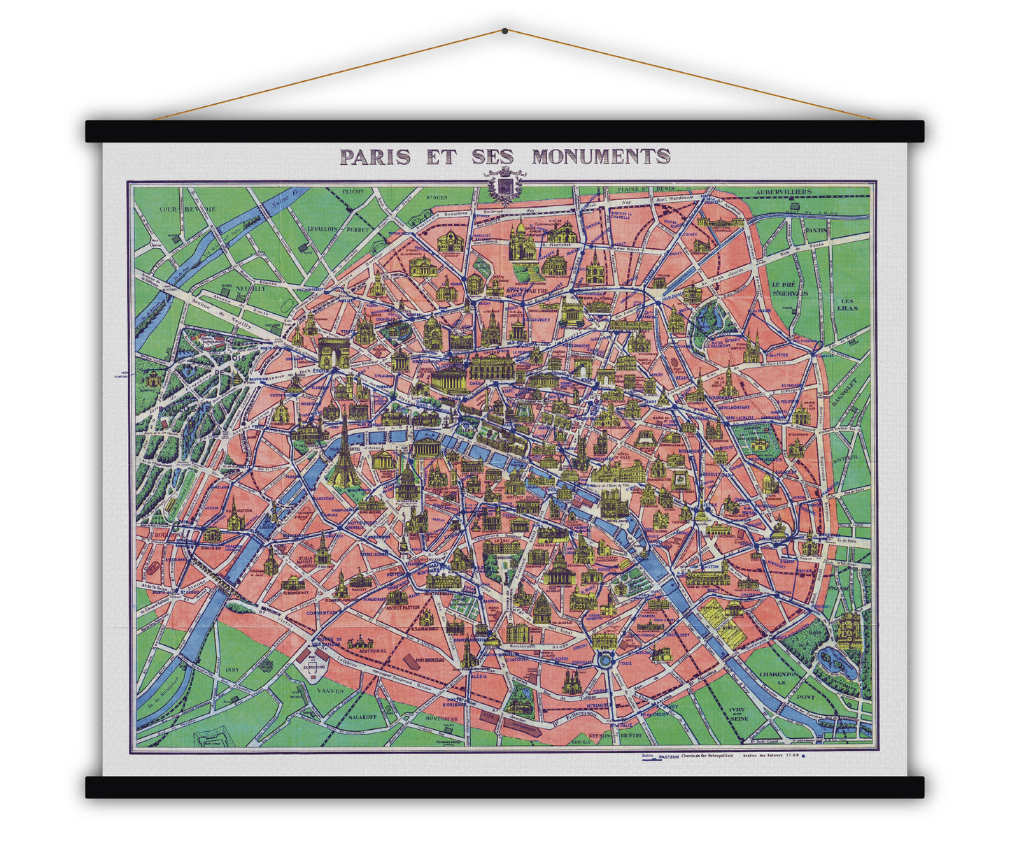 Paris et monuments - Blue Shaker - Poster Affiche -