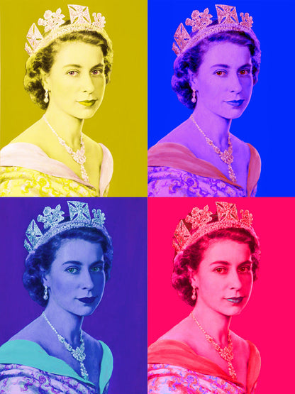Queen Elizabeth-expositions, print-BLUE SHAKER