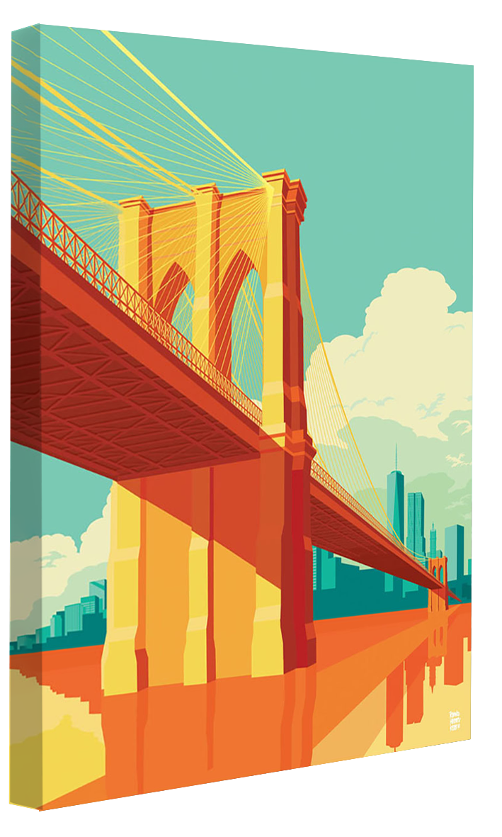 NYC Brooklyn Bridge-print, remko-heemskerk-Canvas Print - 20 mm Frame-50 x 75 cm-BLUE SHAKER