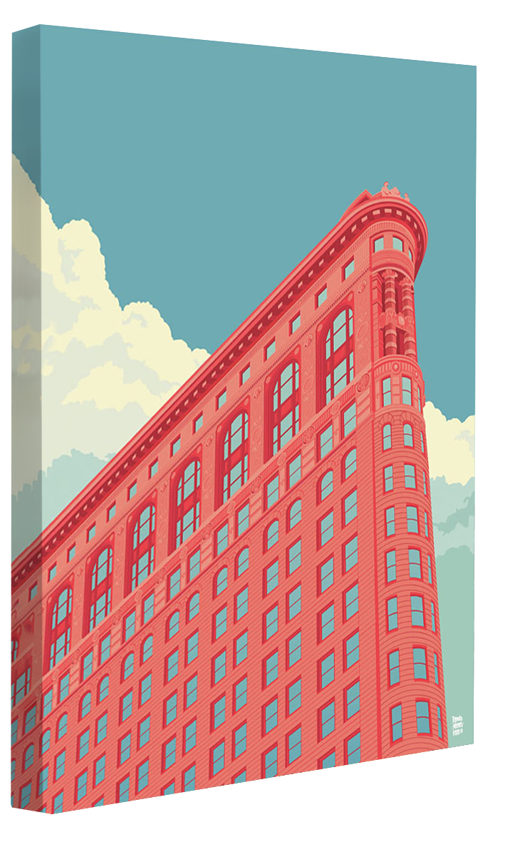 NYC Flatiron Building-print, remko-heemskerk-Canvas Print - 20 mm Frame-50 x 75 cm-BLUE SHAKER