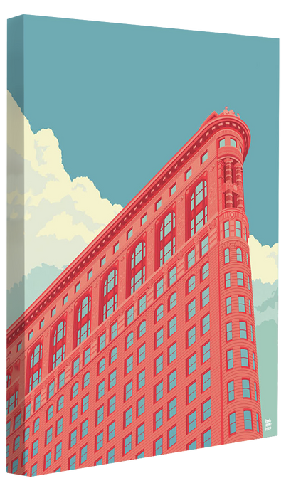 NYC Flatiron Building-print, remko-heemskerk-Canvas Print - 20 mm Frame-50 x 75 cm-BLUE SHAKER
