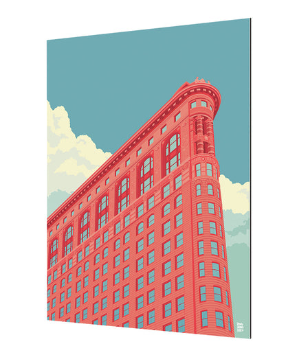 NYC Flatiron Building-print, remko-heemskerk-Alu Dibond 3mm-40 x 60 cm-BLUE SHAKER