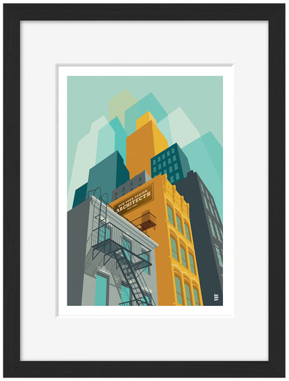 NYC Tribeca-print, remko-heemskerk-Framed Print-30 x 40 cm-BLUE SHAKER