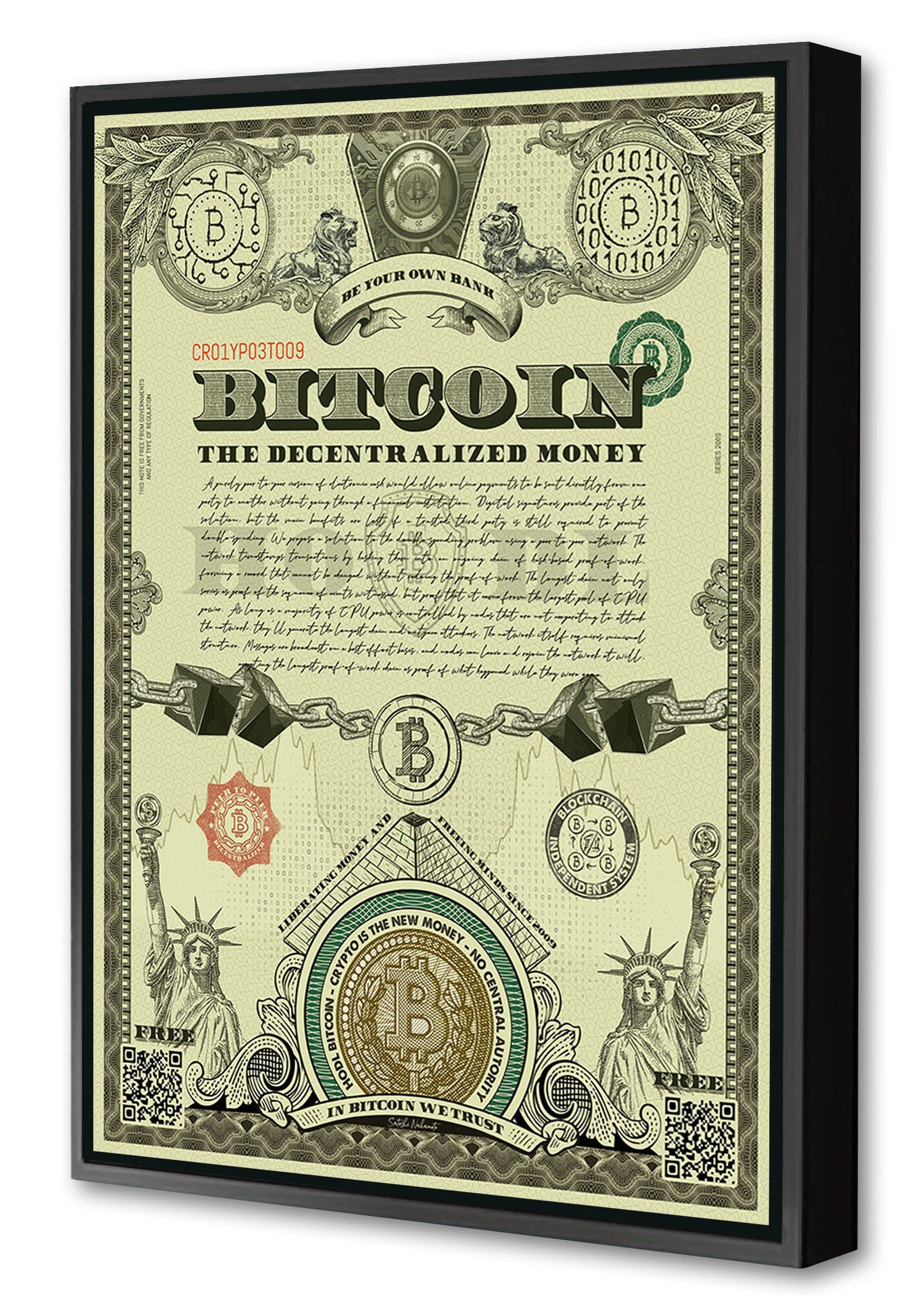 Bitcoin Is The New Money-print, ricardo-noble-Canvas Print with Box Frame-40 x 60 cm-BLUE SHAKER