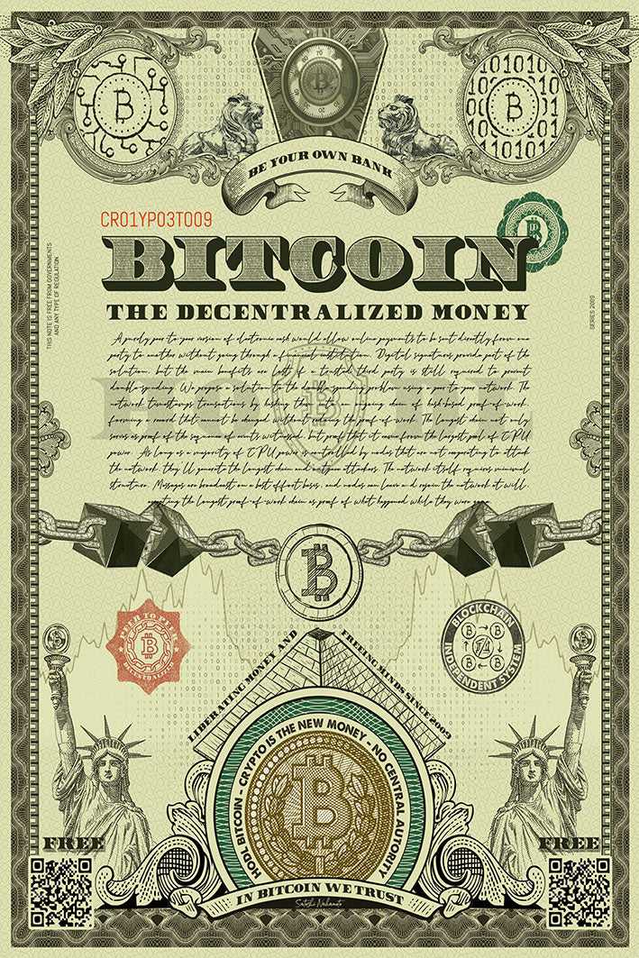 Bitcoin Is The New Money-print, ricardo-noble-Print-30 x 40 cm-BLUE SHAKER